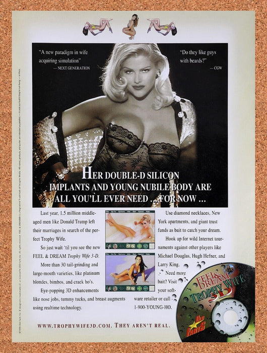 1999 Feel & Dream Trophy Wife 3D PC Original Ad v1 - for just $15.72! 