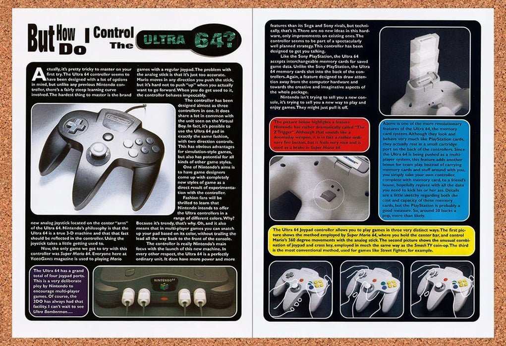 1996 Nintendo N64 First Look Ultra 64 Controls Original Ad cv12 - for just $23.99! 