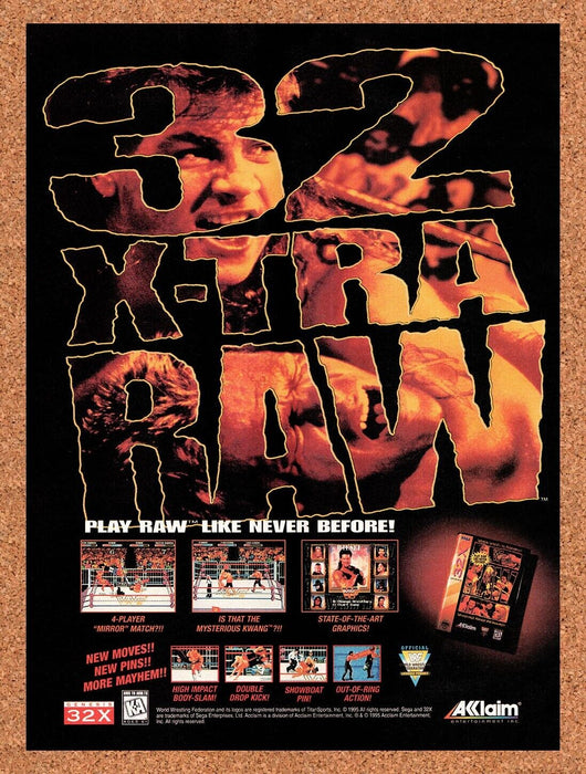 1995 WWF RAW Sega 32x Original Ad v3 - for just $17.99! 