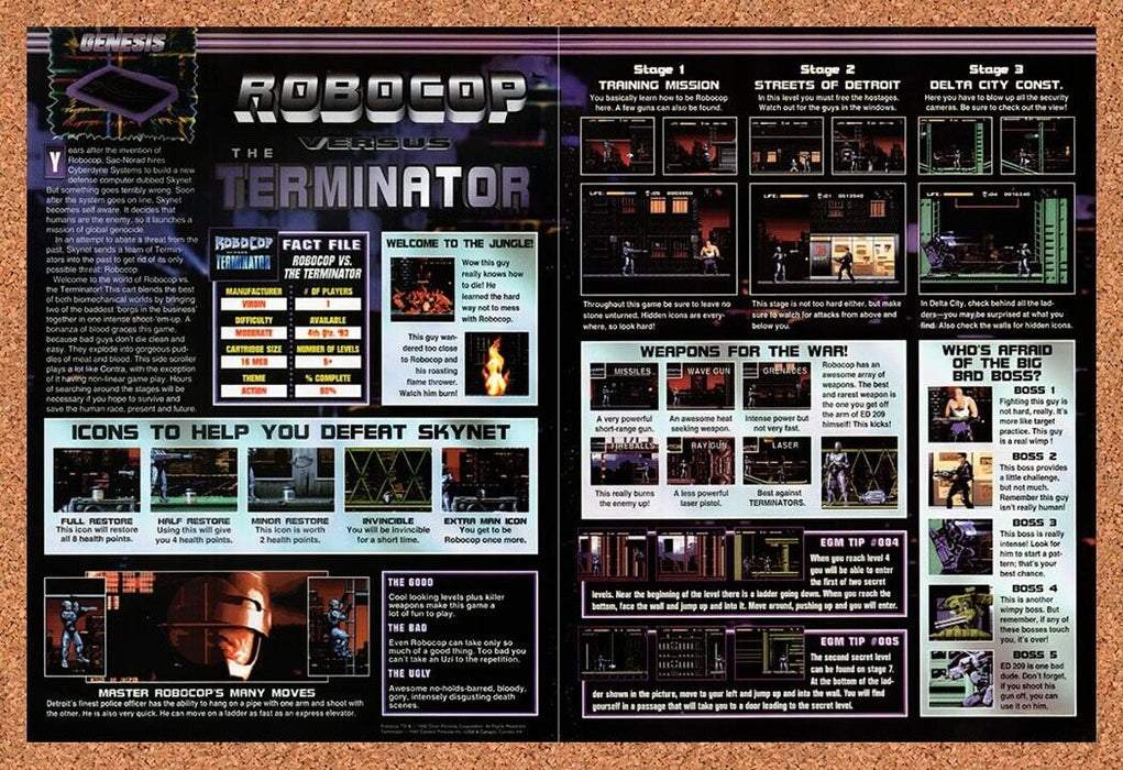 1993 Robocop Vs Terminator Genesis Original Ad v3 - for just $21.49! 