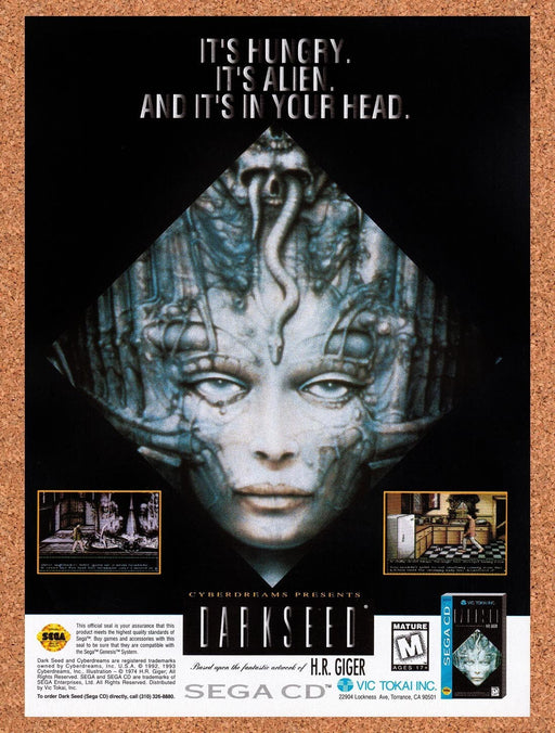 1995 Darkseed Sega CD Original Ad v1 - for just $17.99! 