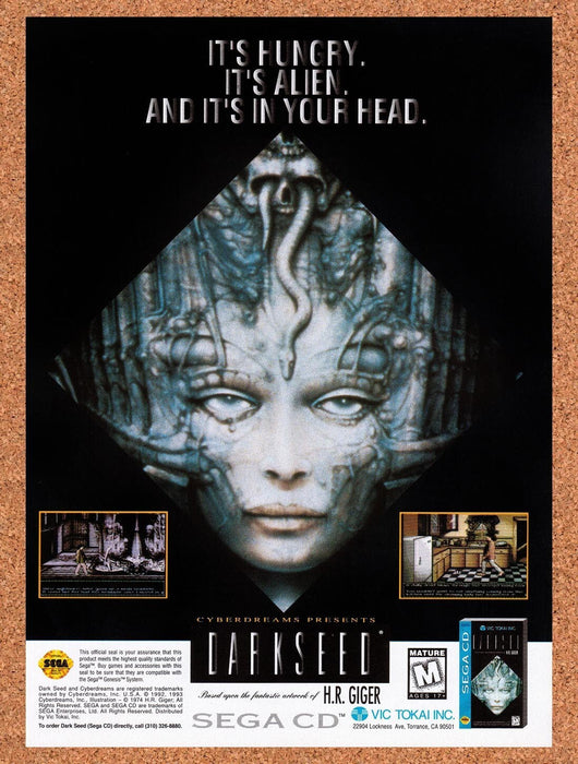 1995 Darkseed Sega CD Original Ad v1 - for just $17.99! 