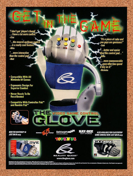 1998 Video Game Control Glove N64 Original Ad v1 - for just $17.99! 