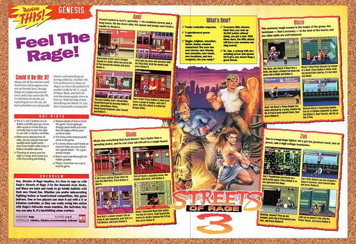 1994 Streets Of Rage 3 Genesis Original Ad v2 - for just $22.49! 