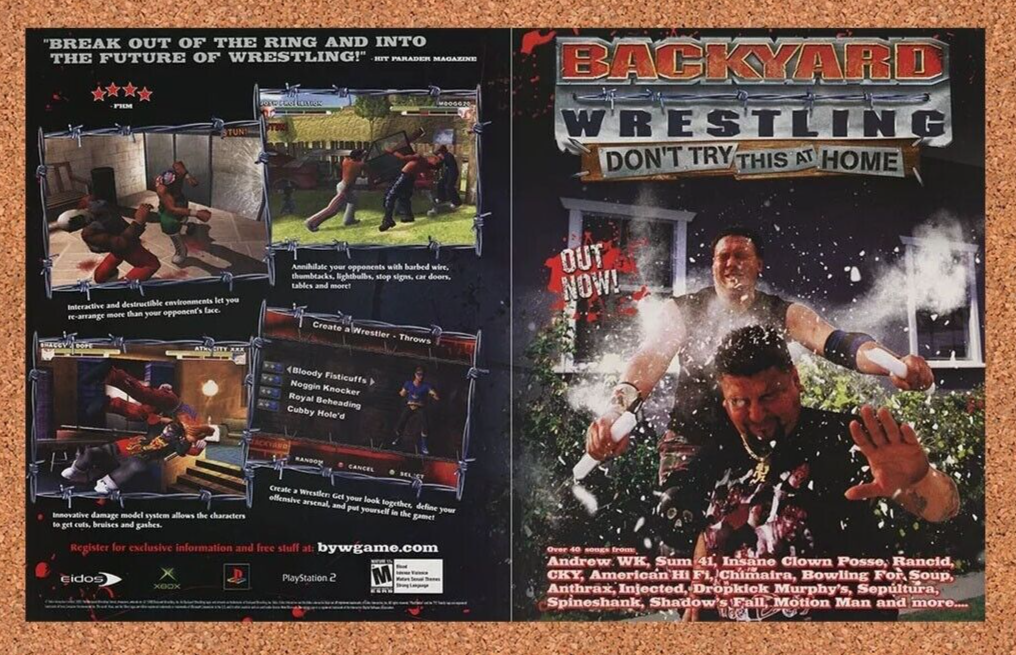 2005 Backyard Wrestling PS2 Original Ad - for just $21.49! 