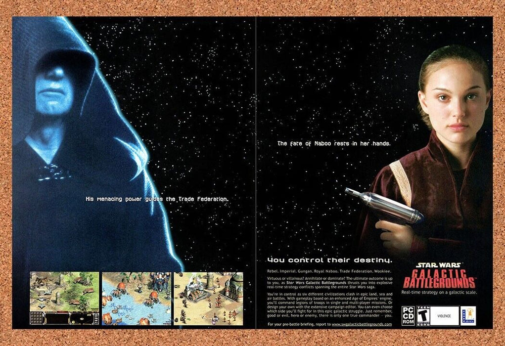2001 Star Wars Galactic Battlegrounds PC Original Ad v2 - for just $21.49! 
