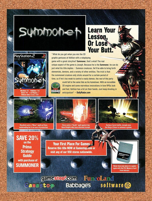 2000 Summoner FuncoLand Original Advertisement v6
