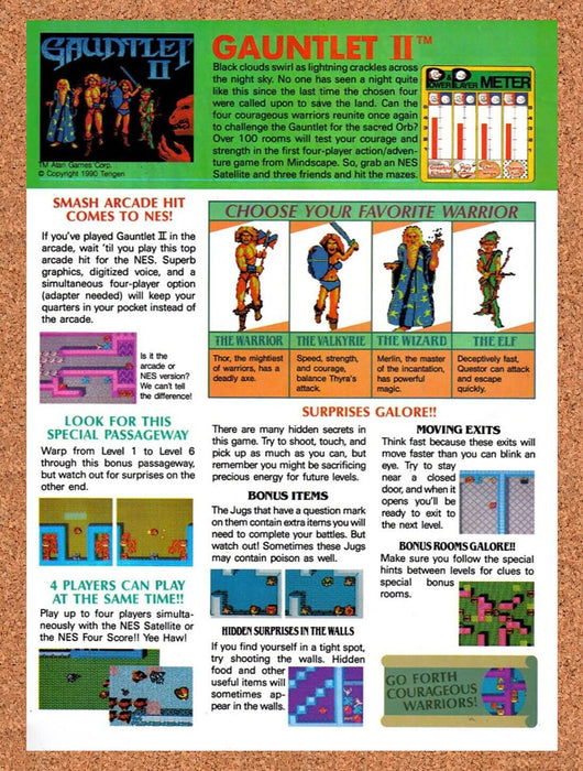 1992 Gauntlet II NES Original 1992 Ad - for just $17.99! 