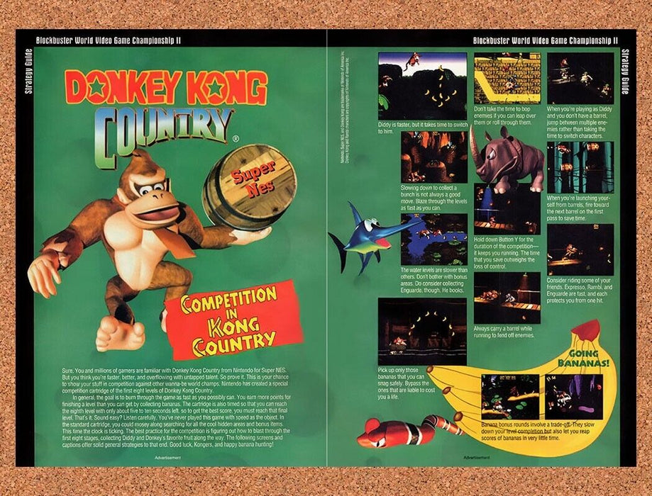1995 Donkey Kong Country Blockbuster Video Game Championships II Original Ad v5 - for just $22.49! 