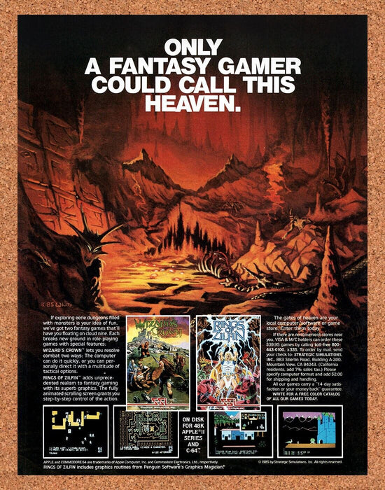 1986 Wizard's Crown Rings Of Zilfin Apple II Original Ad v1 - for just $17.99! 