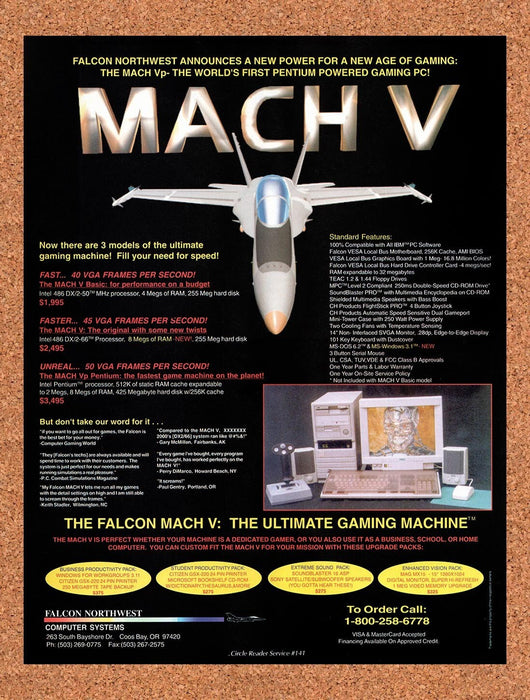 1994 Falcon Northwest Mach V High FPS Systems Original Ad v11 - for just $18.29! 