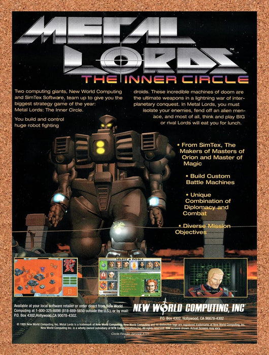 1995 Metal Lords The Inner Circle PC Original Ad v1 - for just $17.99! 