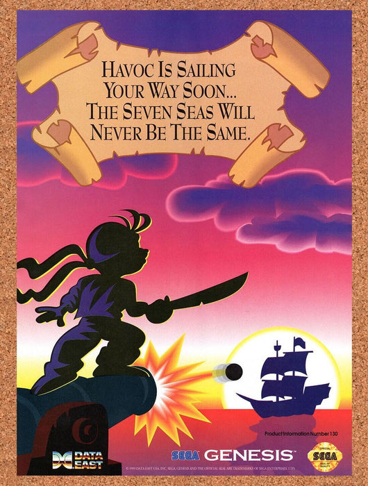 1993 High Seas Havoc Genesis Original Ad v1 - for just $17.99! 