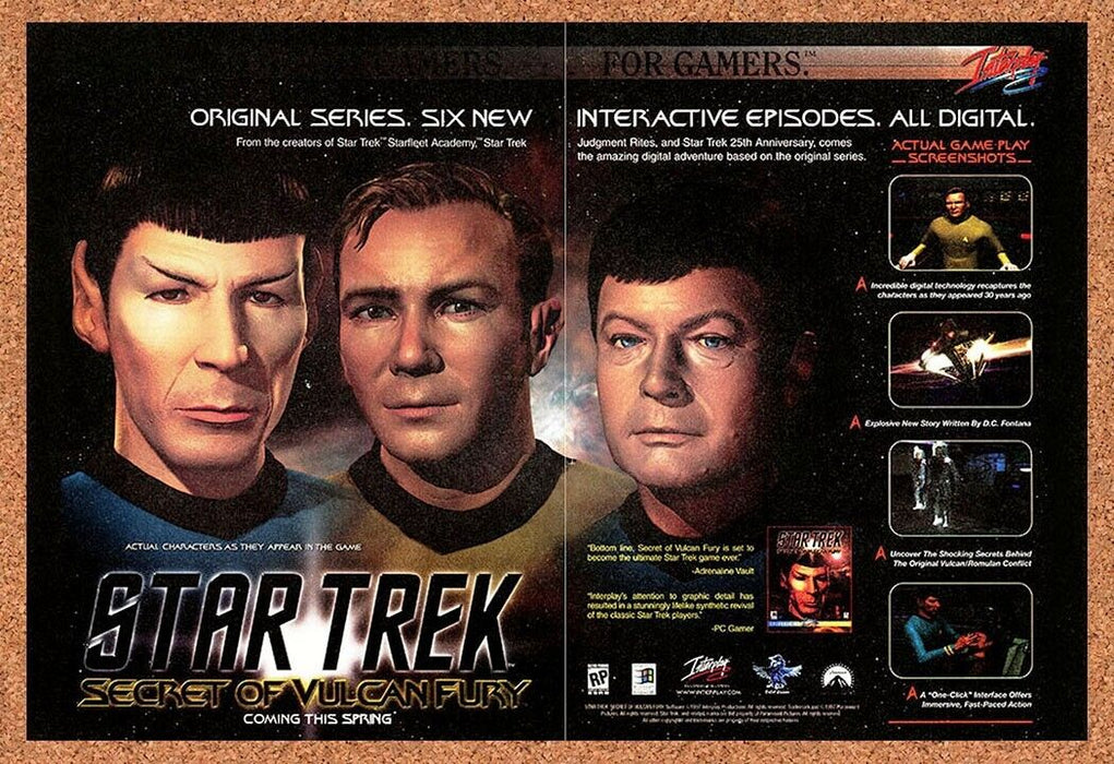 1998 Star Trek Secret Of Vulcan Fury PC Original Ad v2 - for just $21.49! 