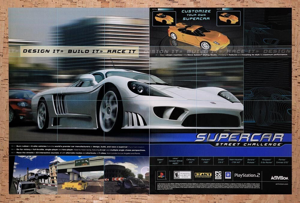 2001 Supercar Street Challenge PS2 Original Ad v1 - for just $21.49! 