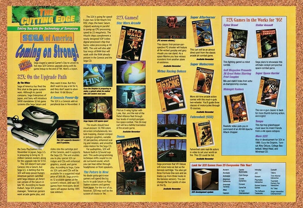 1994 Sega 32x Console Release Preview Original Ad v6 - for just $21.49! 