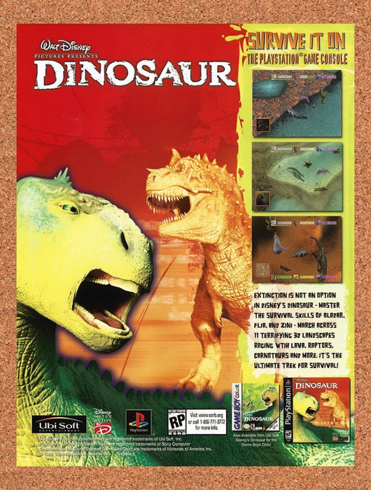 2000 Disney Dinosaur PS1 Original Advertisement v2 - for just $19.49! 