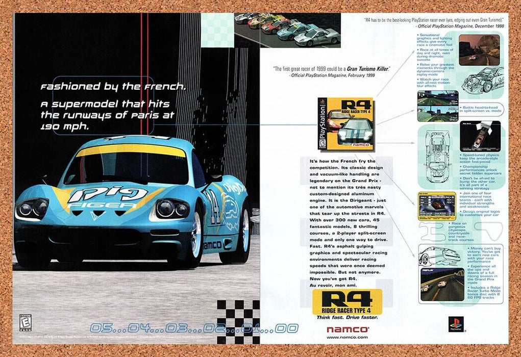 1999 Ridge Racer Type 4 PS1 Original Ad v1 - for just $21.49! 