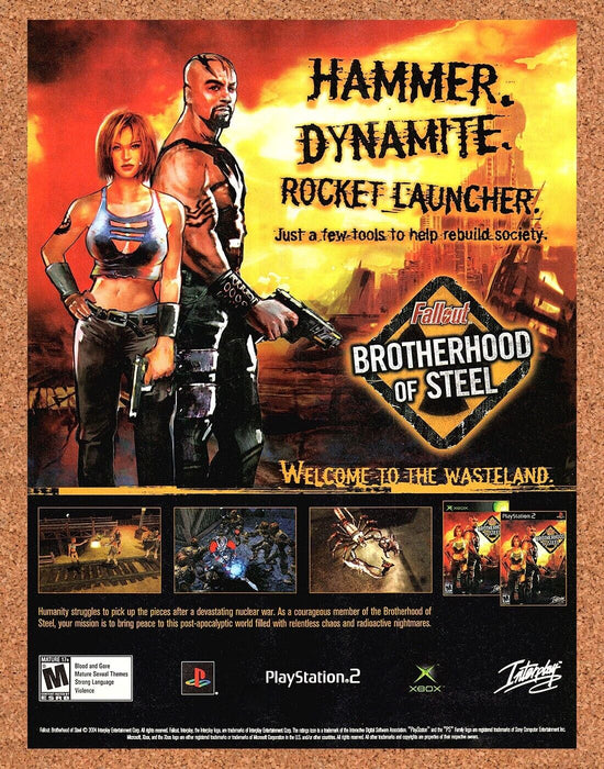 2004 Fallout Brotherhood Of Steel PS2 Original Ad - for just $17.99! 