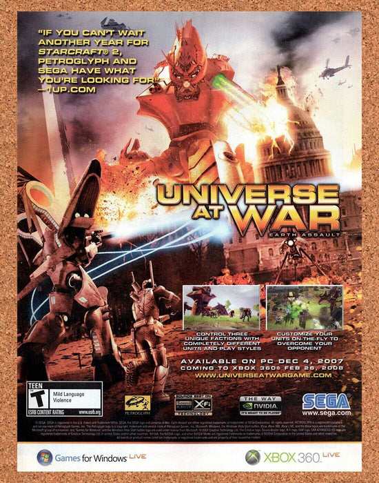 2007 Universe At War PC Original Ad - for just $17.99! 