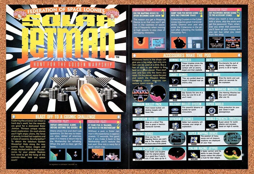 1990 Solar Jetman NES Original Ad v1 - for just $19.34! 