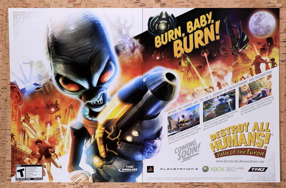 2008 Destroy All Humans Path Of The Furon Xbox 360 Original Ad v1 - for just $21.99! 