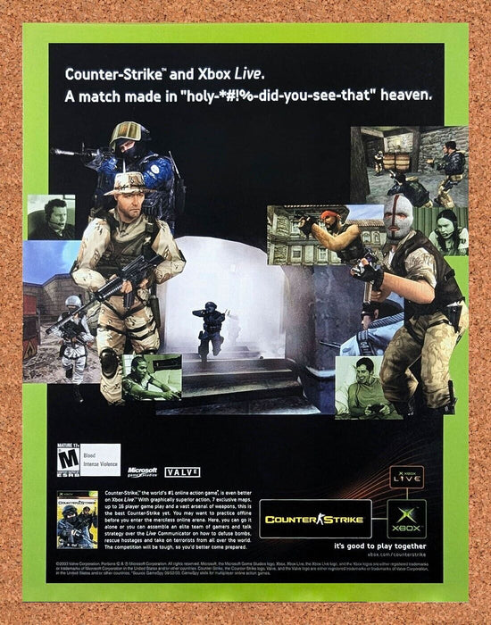 2003 Counter-Strike Xbox Original Ad v1 - for just $17.99! 