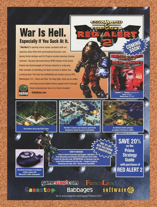 2002 Red Alert 2 PC Original FuncoLand Ad v1 - for just $17.99! 