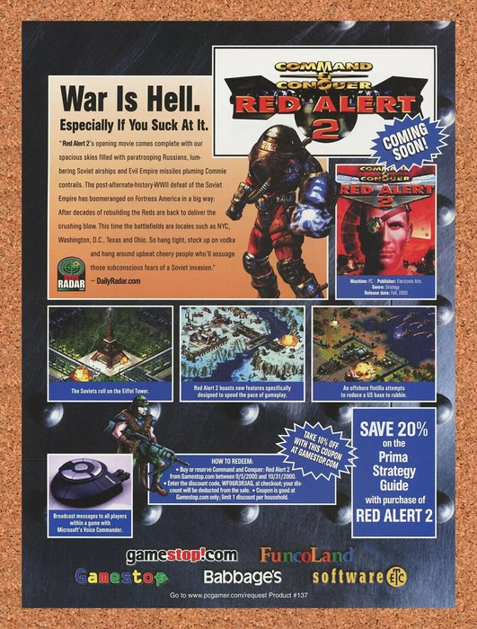 2002 Red Alert 2 PC Original FuncoLand Ad v1 - for just $17.99! 
