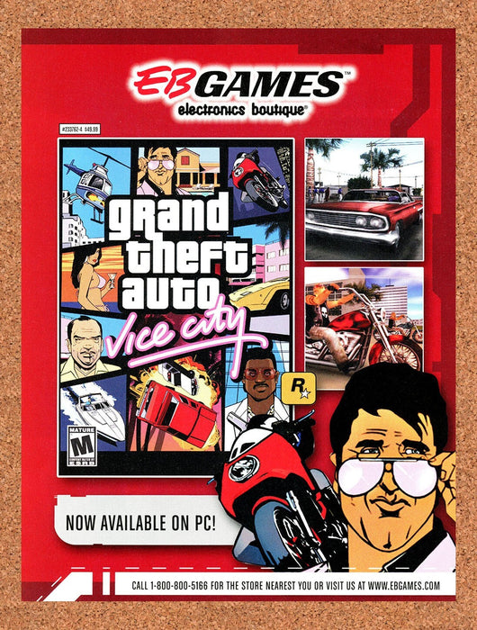 2003 Grand Theft Auto Vice City EB Games Original Ad v3 - for just $18.49! 