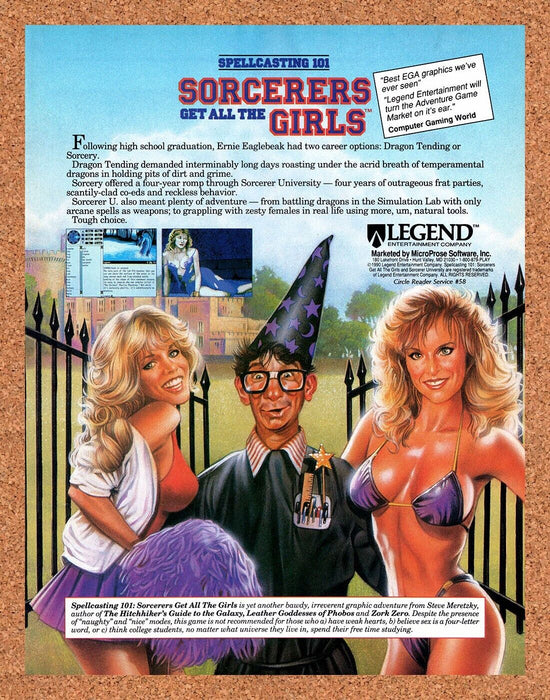 1991 Spellcasting 101 Sorcerers Get All The Girls PC Original Ad - for just $19.49! 