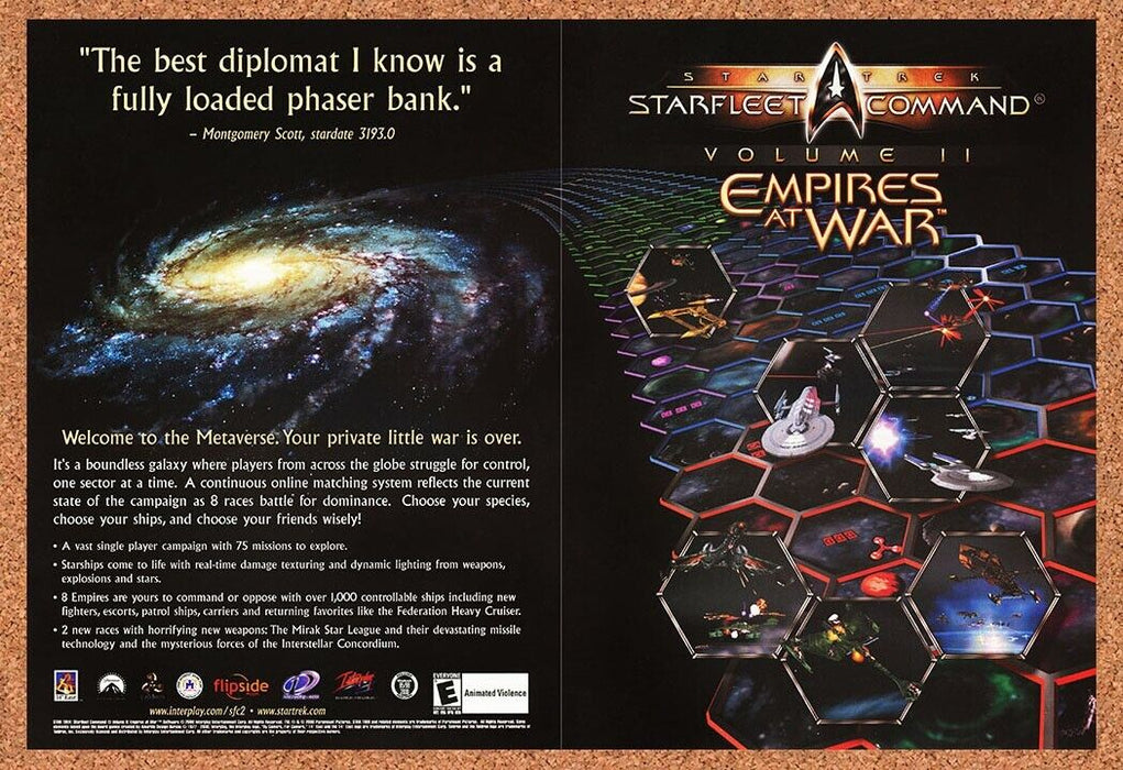 2001 Star Trek Starfleet Command 2 Empires At War PC Original Ad v2 - for just $21.99! 