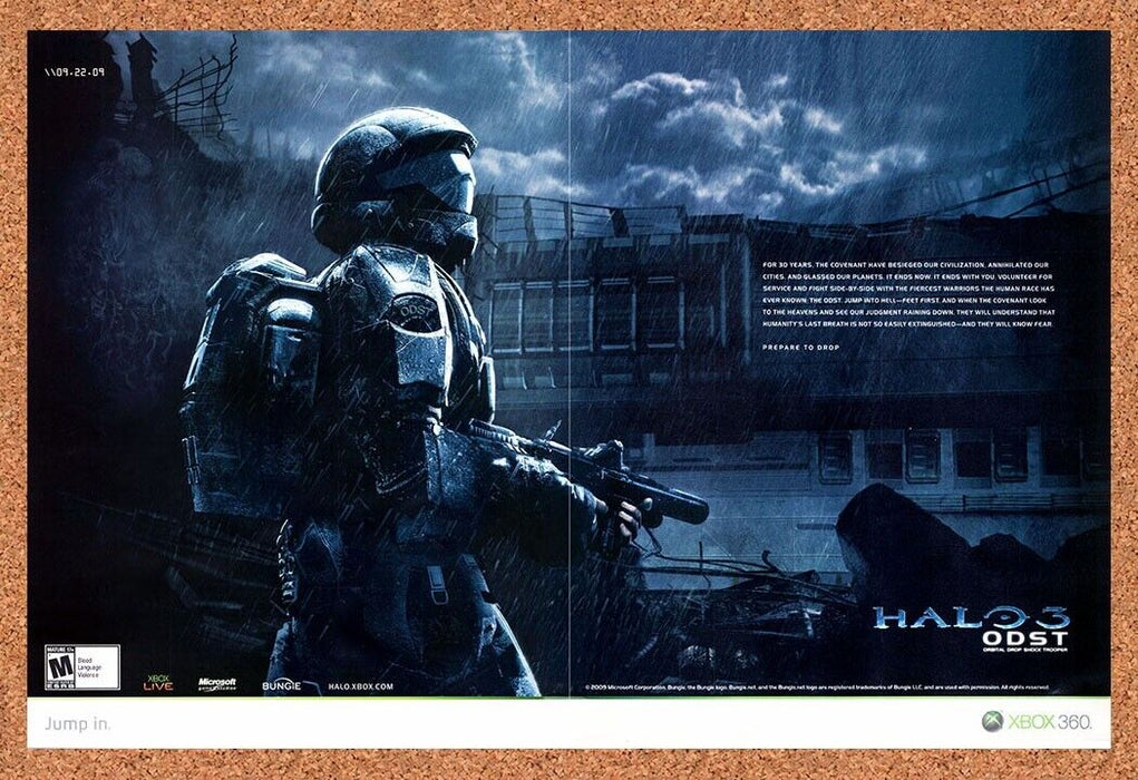 2009 Halo 3 ODST Xbox 360 Original Ad - for just $21.49! 