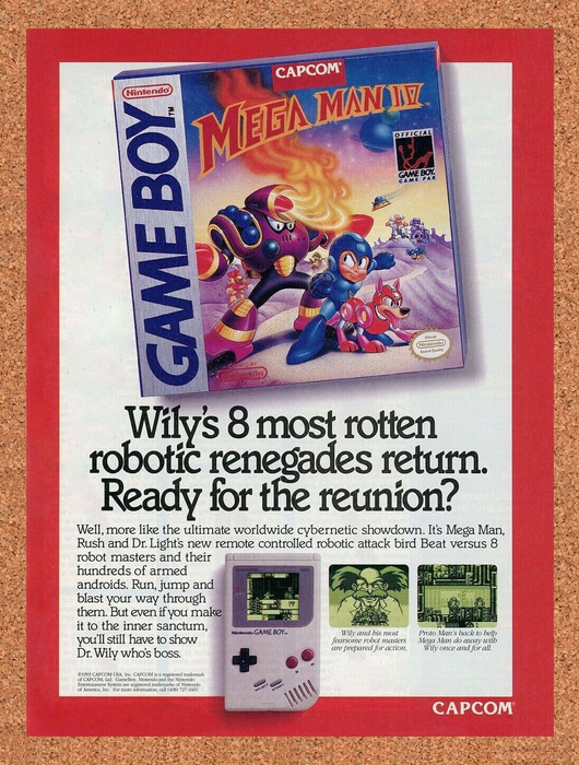 1993 Mega Man IV Game Boy Original Ad - for just $17.99! 