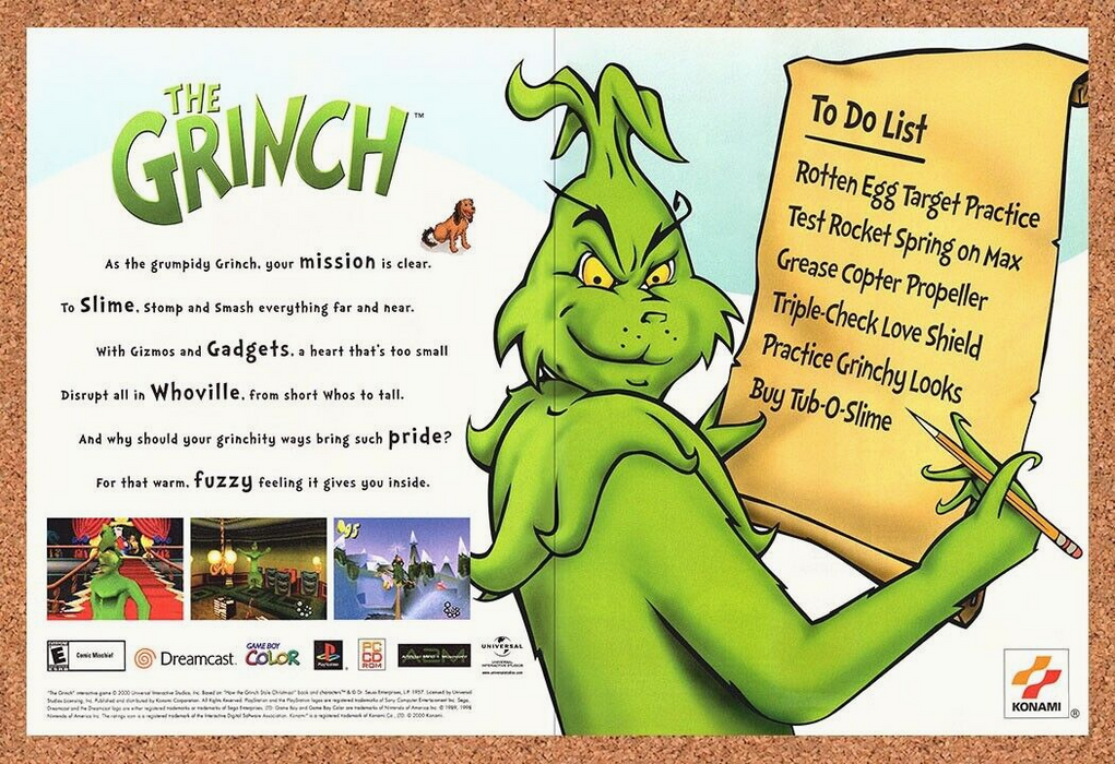 2001 The Grinch PS1 Original Ad - for just $21.49! 