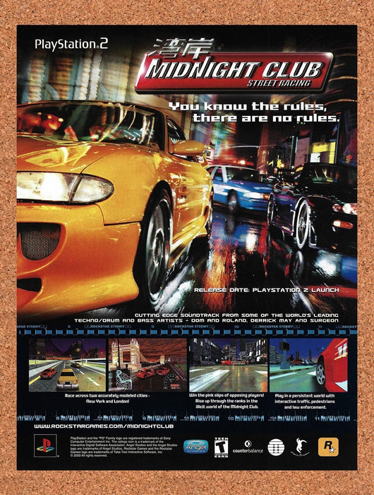 2001 Midnight Club PS2 Original Advertisement v2 - for just $19.49! 