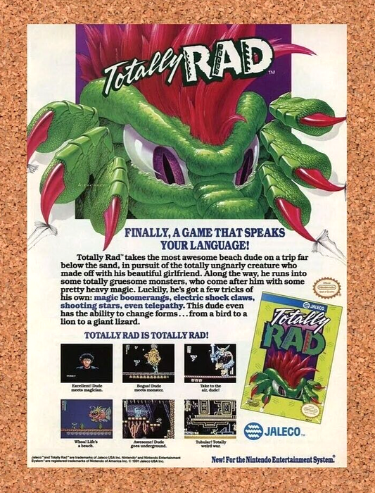 1992 Totally Rad NES Original Ad - for just $17.99! 