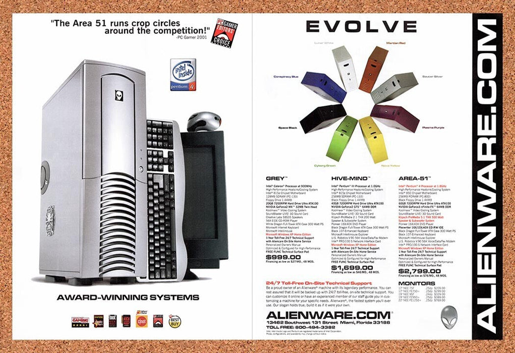 2001 Alienware Evolve Area-51 Original Ad v6 - for just $21.49! 