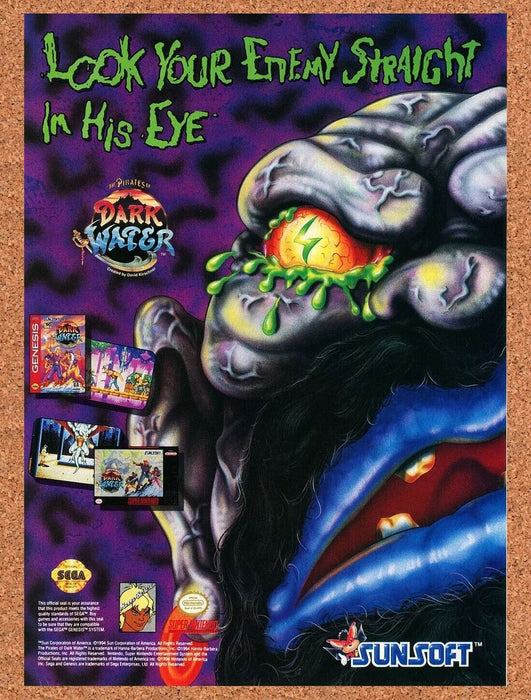 1996 Pirates of Dark Water SNES Original Ad - for just $17.99! 