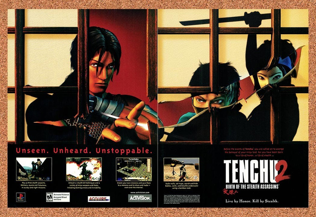 2000 Tenchu 2 Birth Of Stealth Assassins PS1 Original Advertisement 2 - for just $23.99! 