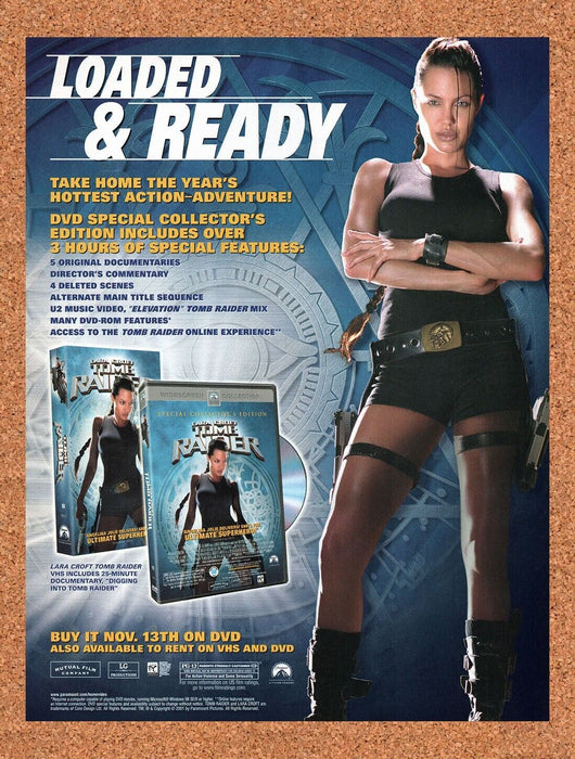2001 Tomb Raider VHS DVD Movie Original Ad v1 - for just $17.99! 