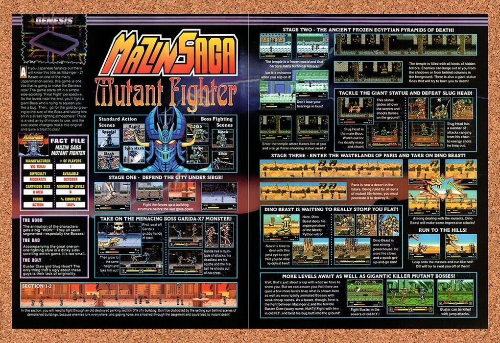 1993 Mazin Saga Mutant Fighter Genesis Original Ad v3 - for just $21.49! 