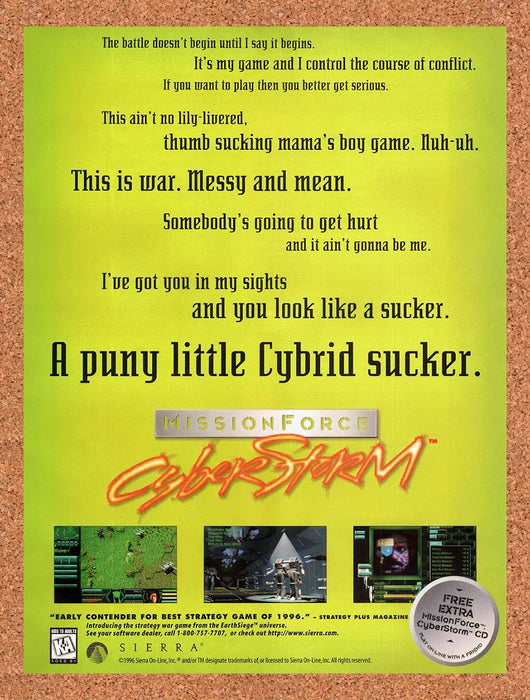 1996 MissionForce CyberStorm PC Original Ad v1 - for just $17.99! 