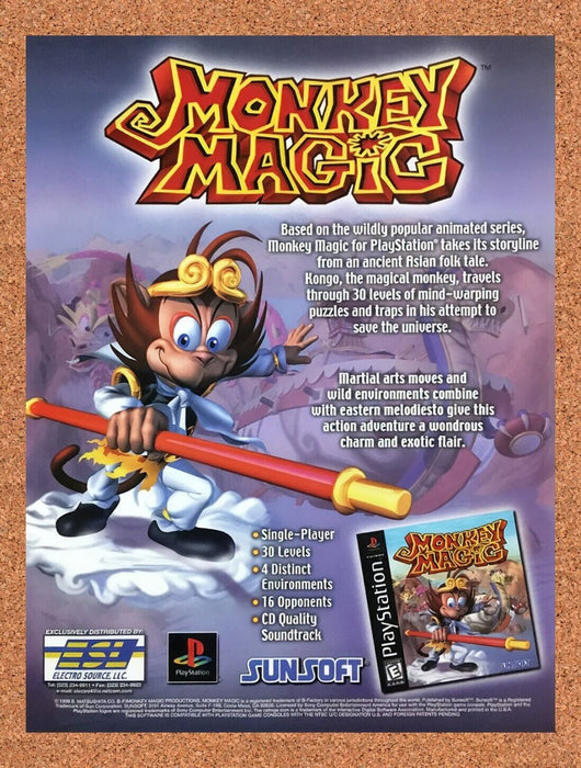 2000 Monkey Magic PS1 Original Ad v1 - for just $15.29! 