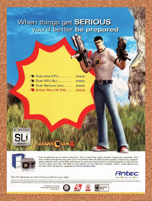 2006 Serious Sam II Antec Neo HE 550 Original Ad v3 - for just $19.49! 