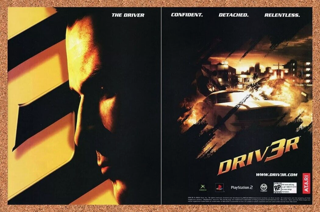2004 Driver 3 PS2 Driv3r Original Ad - for just $21.49! 