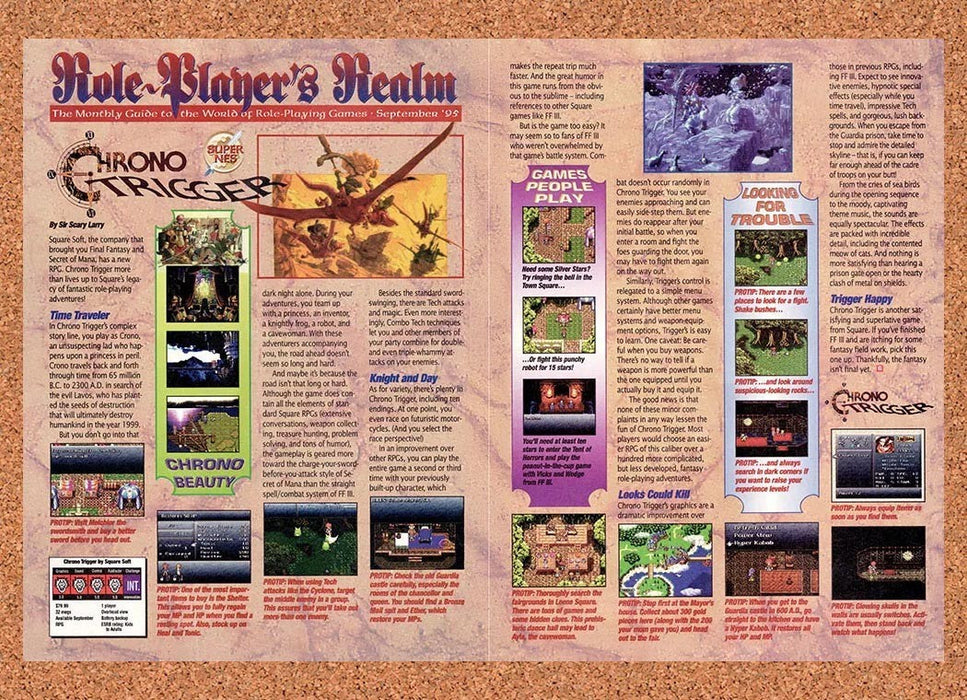 1995 Chrono Trigger SNES Original Advertisement vr1