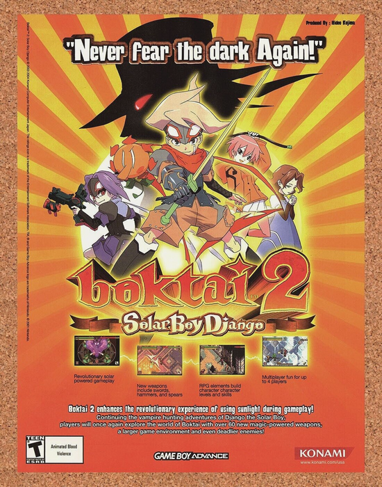 2004 Original Boktai 2 Solar Boy Django GBA Ad - for just $17.99! 