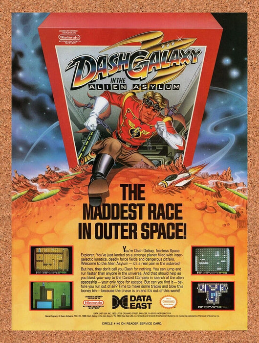 1990 Dash Galaxy NES Original Ad v1 - for just $17.99! 