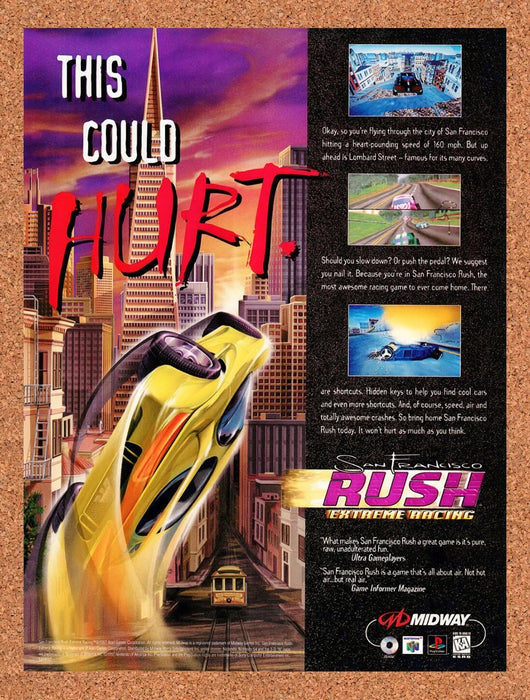 1998 San Francisco Rush Extreme Racing N64 Original Ad v1 - for just $17.99! 